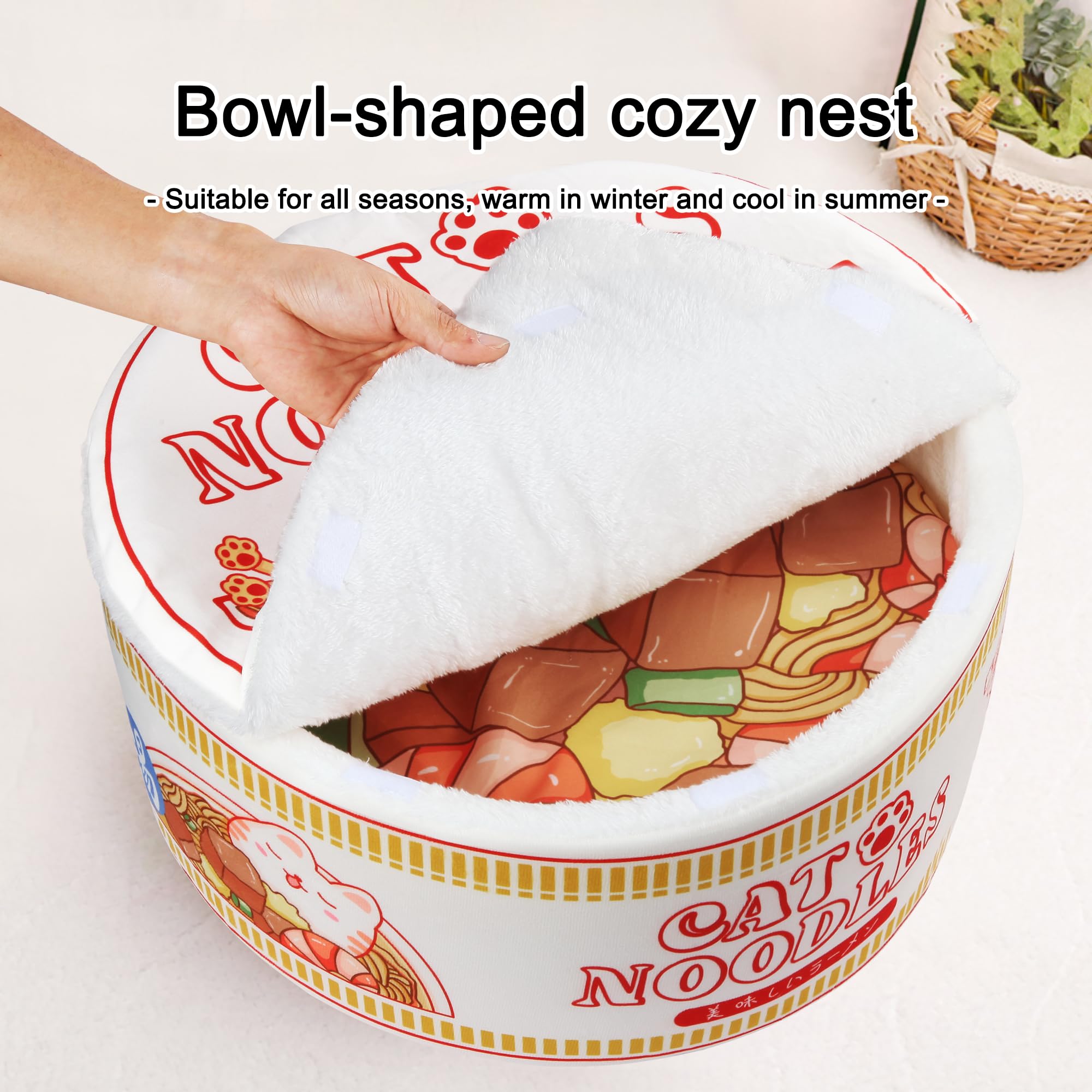 Chongxing ramen noodle bed non-slip bottom keeps pet bed in place.