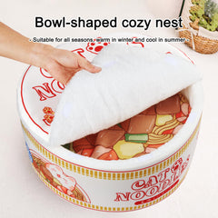 Chongxing ramen noodle bed non-slip bottom keeps pet bed in place.
