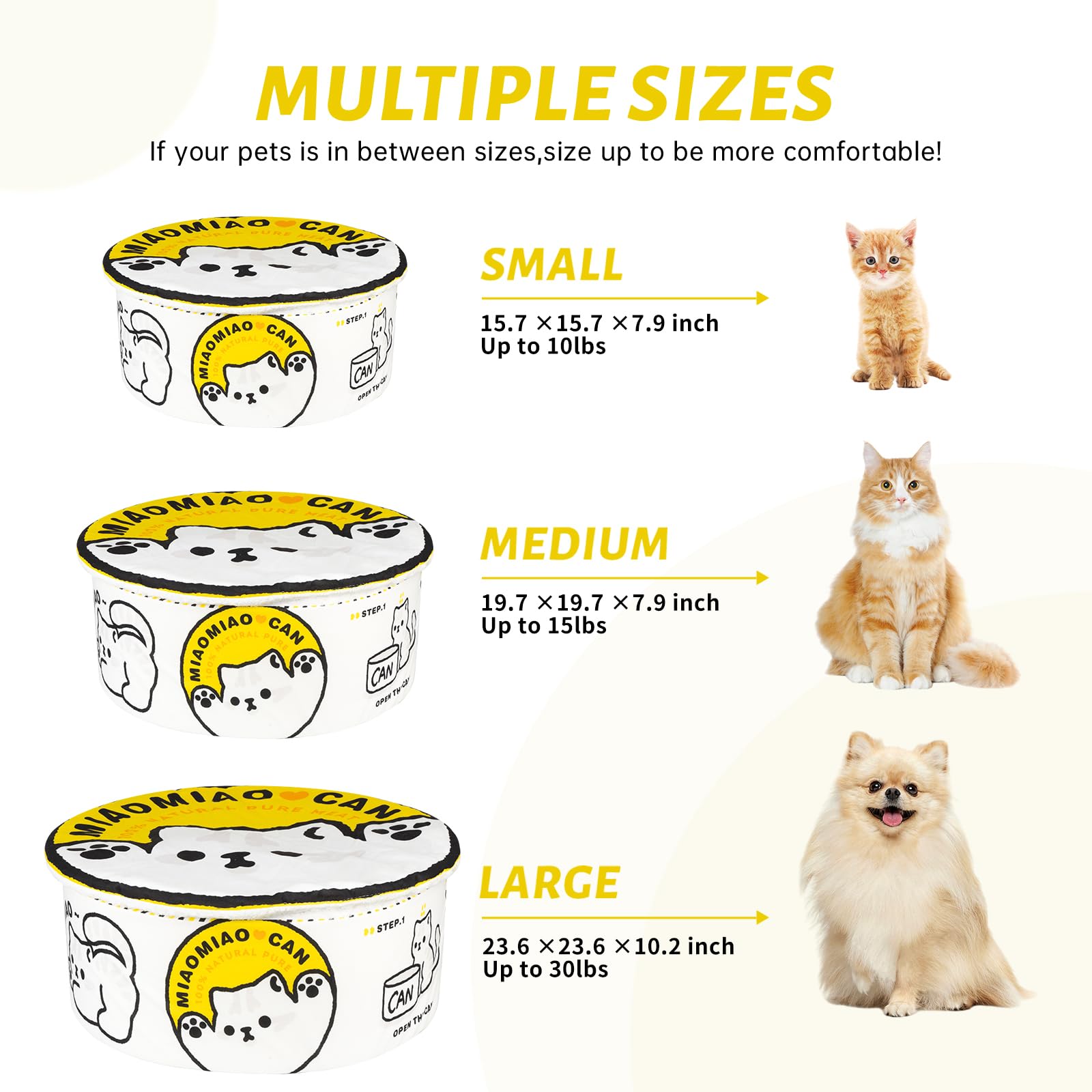 Chongxing ramen noodle bed size suited for cats and small dogs up to 15 lbs
