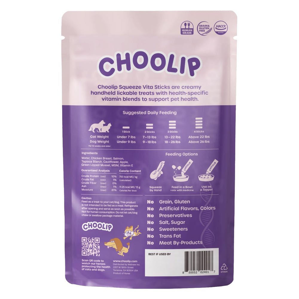 Choolip Squeeze Vita Stick multi-pet treat moment