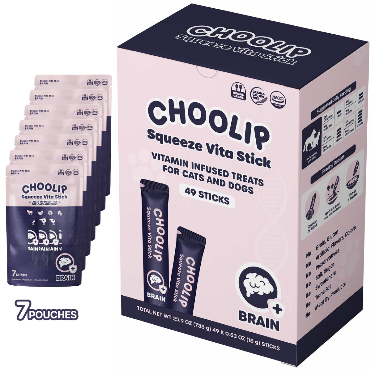 Choolip Squeeze Vita Stick packaging box showing ready-to-use brain-support snack