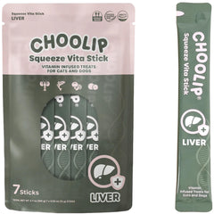 Choolip Squeeze Vita Stick packshot highlights a liver-support treat for pets.
