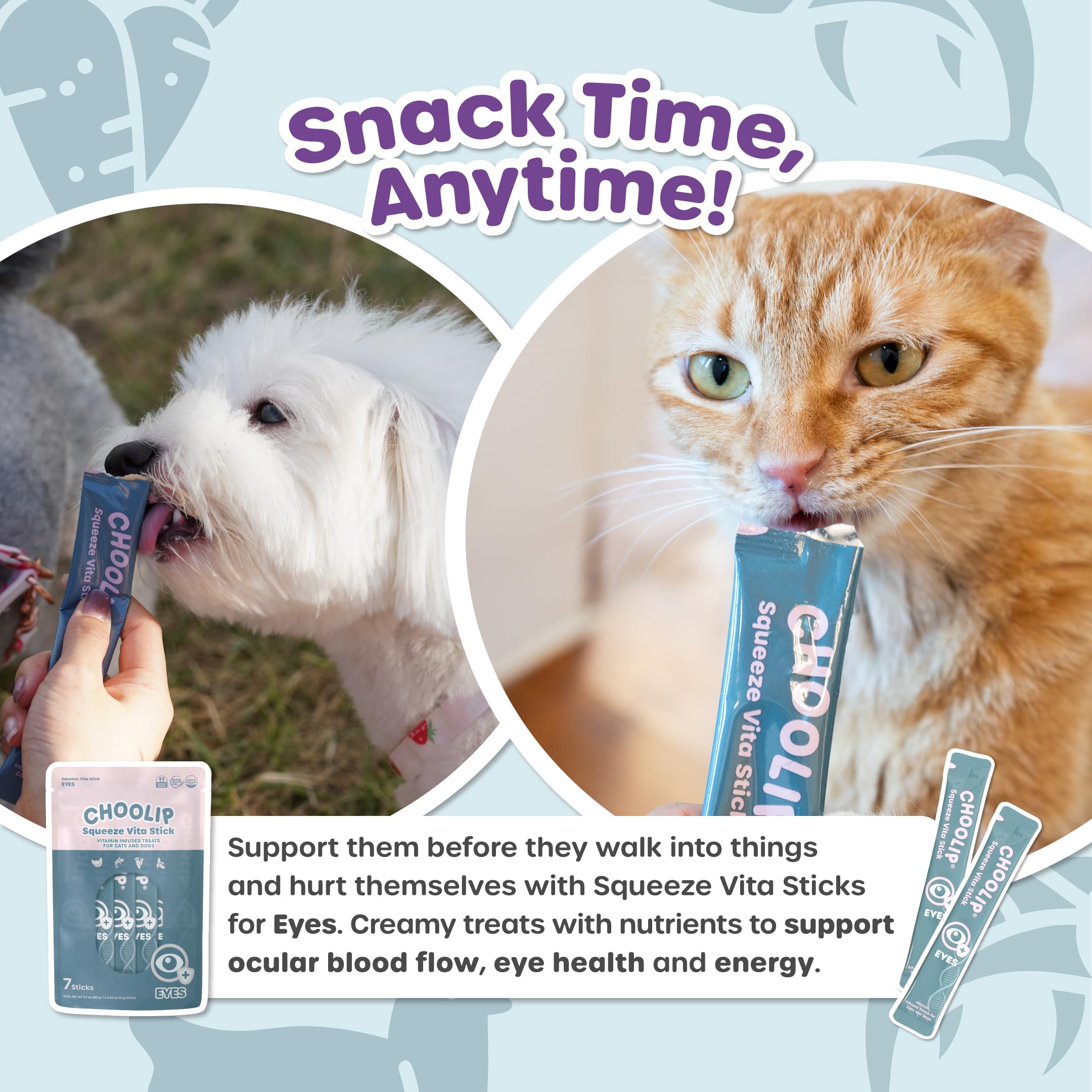Choolip Squeeze Vita Stick senior-pets use demonstrates suitability for older cats and dogs.