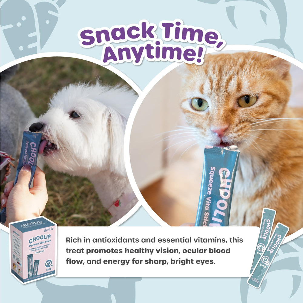 Choolip Squeeze Vita Stick seven-pouches box—pre-portioned treats for simple daily feeding.
