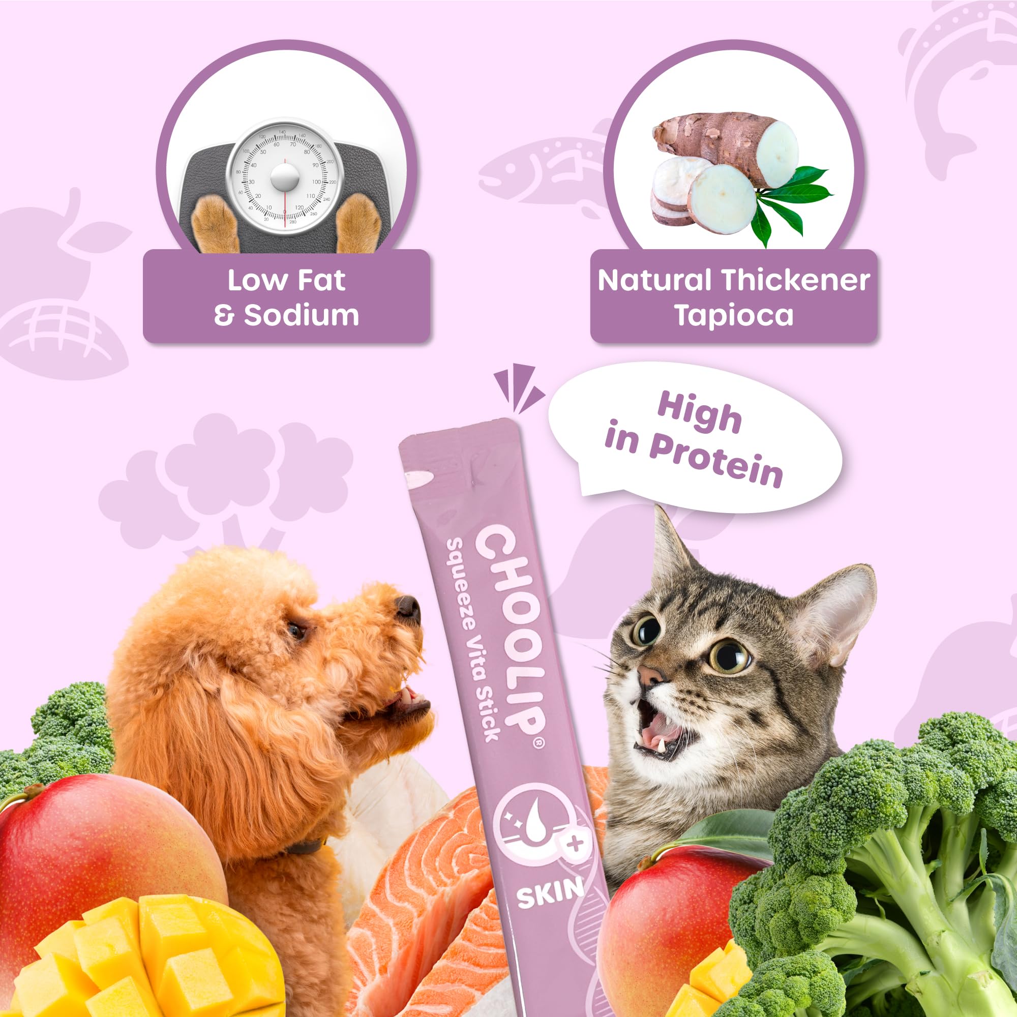 Choolip Squeeze Vita Stick being poured as a topper over pet food.