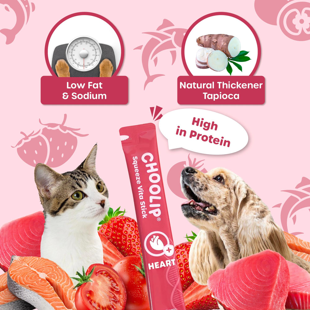 Choolip Squeeze Vita Stick grain-free formula supports sensitive digestion.