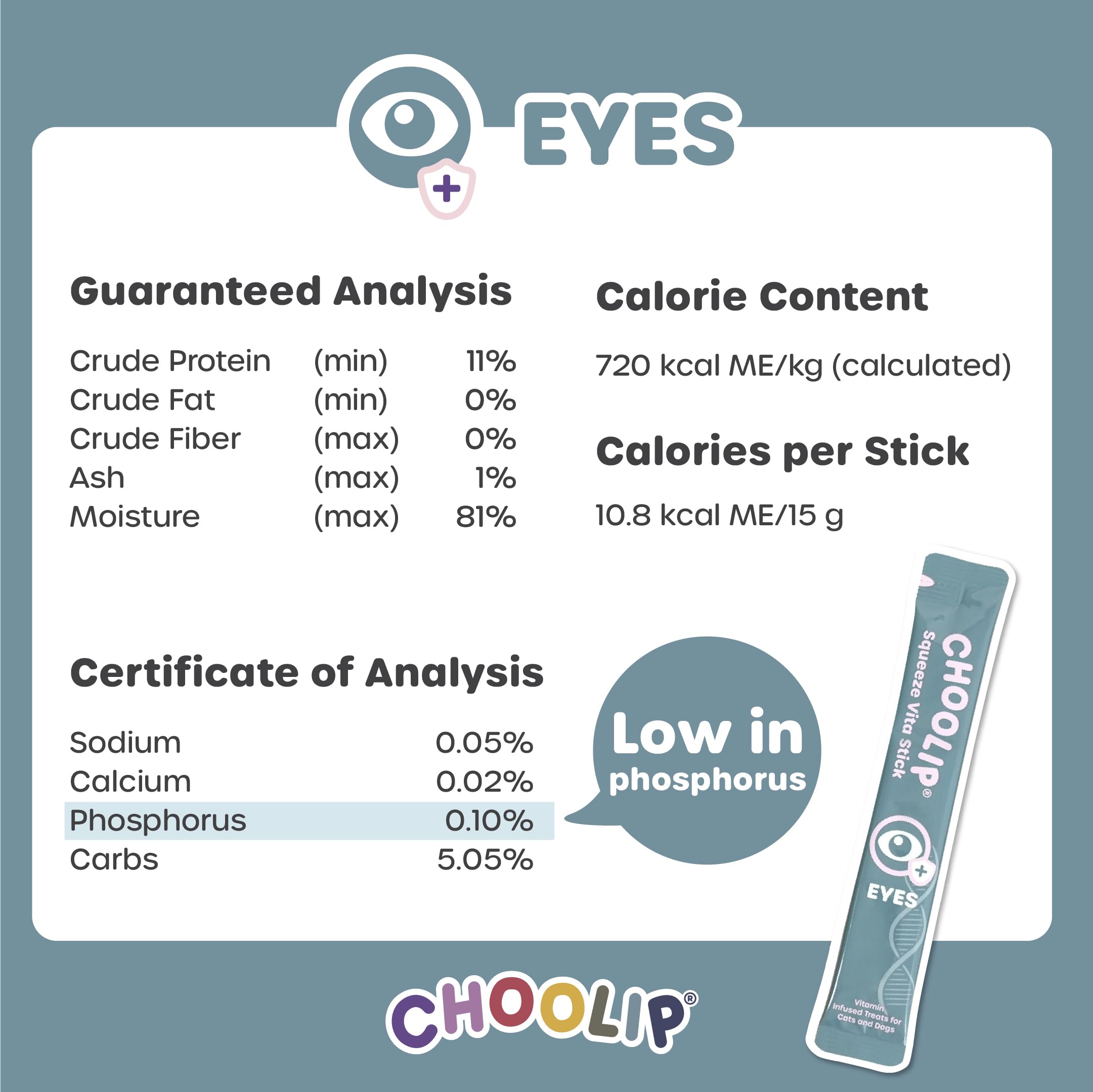Choolip Squeeze Vita Stick tuna puree with lutein and omega-3 ingredients