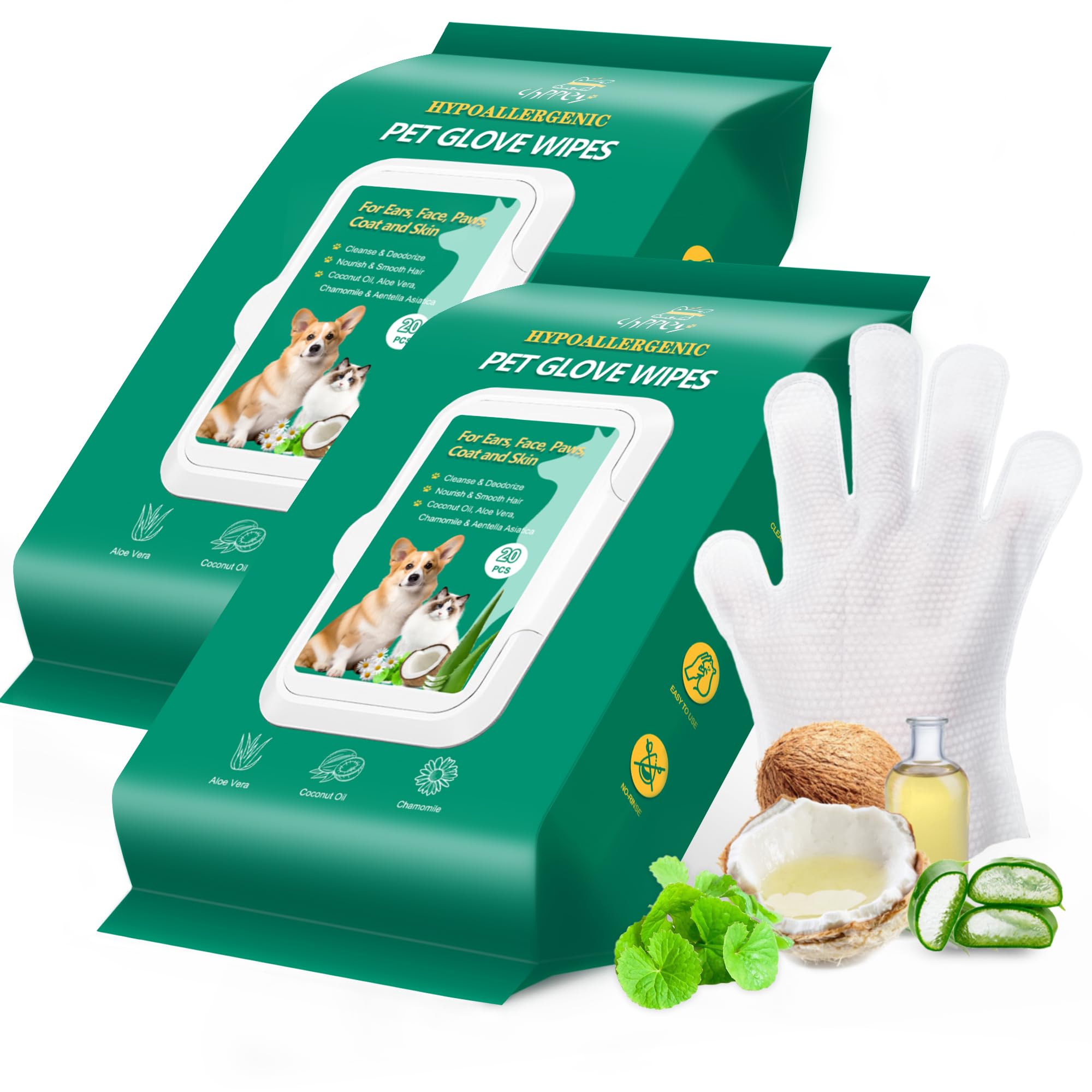 CHPPEY glove wipes pack close-up for quick cleaning between baths