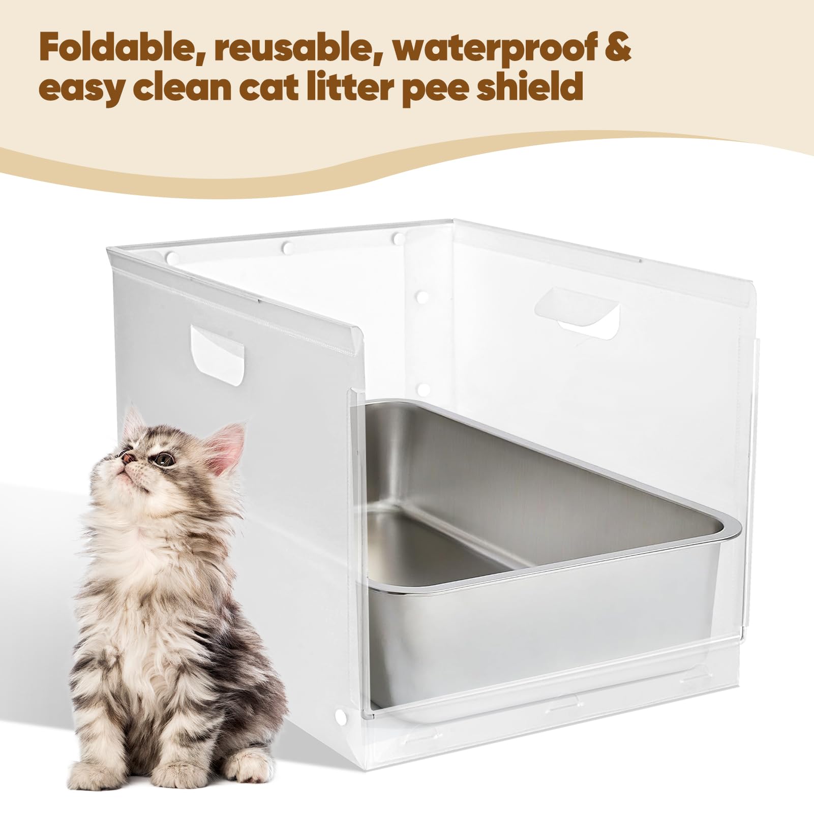 CHQZYX cat litter box splash guard side view illustrating wall protection