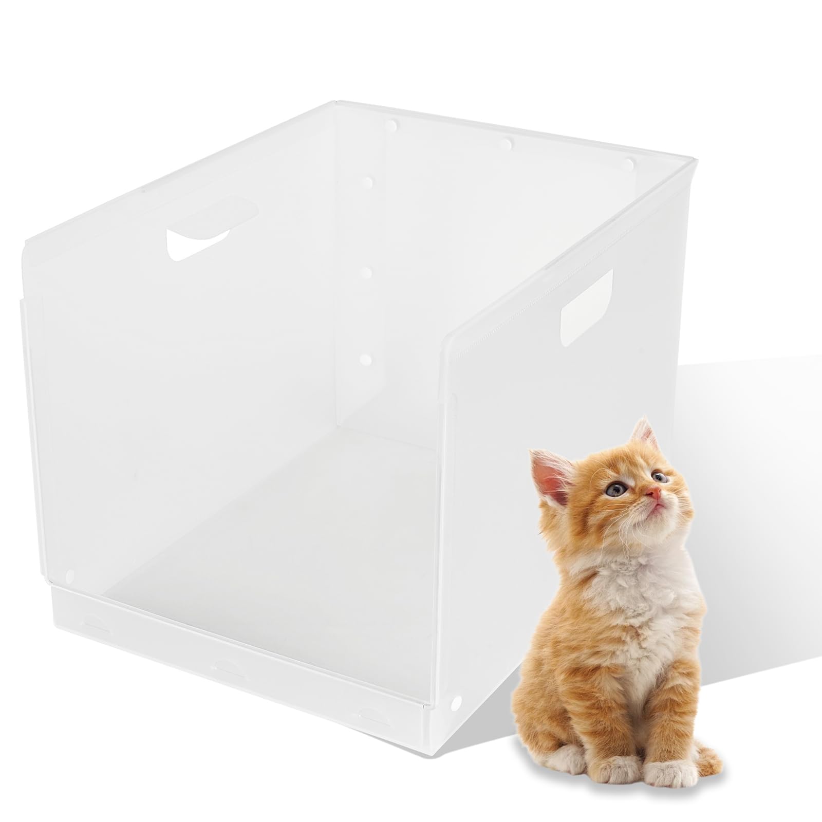 CHQZYX foldable litter box assembly process showing compact setup