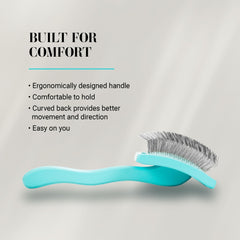 Chris Christensen Big G Dog Slicker Brush teal used for detangling matted coats and knots.