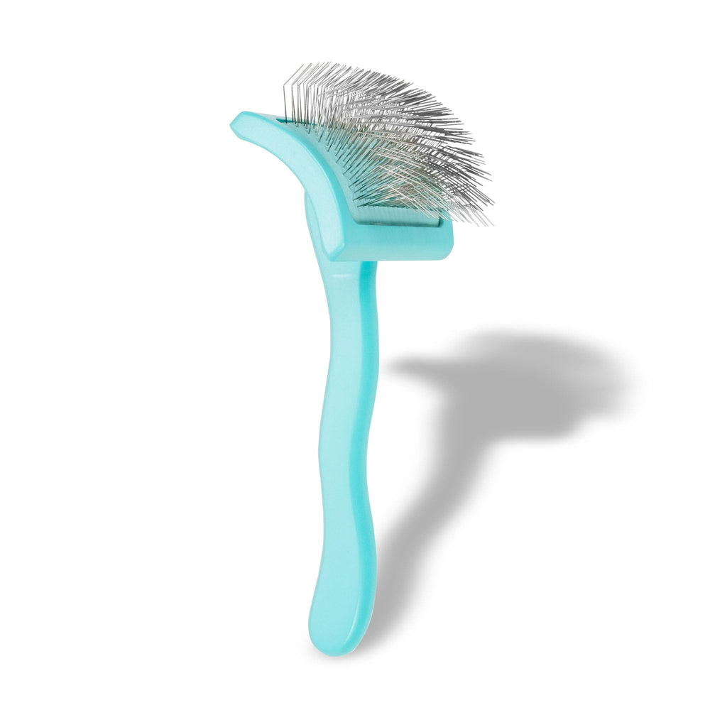 Chris Christensen Big G Dog Slicker Brush teal shown for home care grooming with professional-like results.