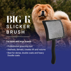 Chris Christensen Big K Slicker Brush angled pins for efficient deshedding