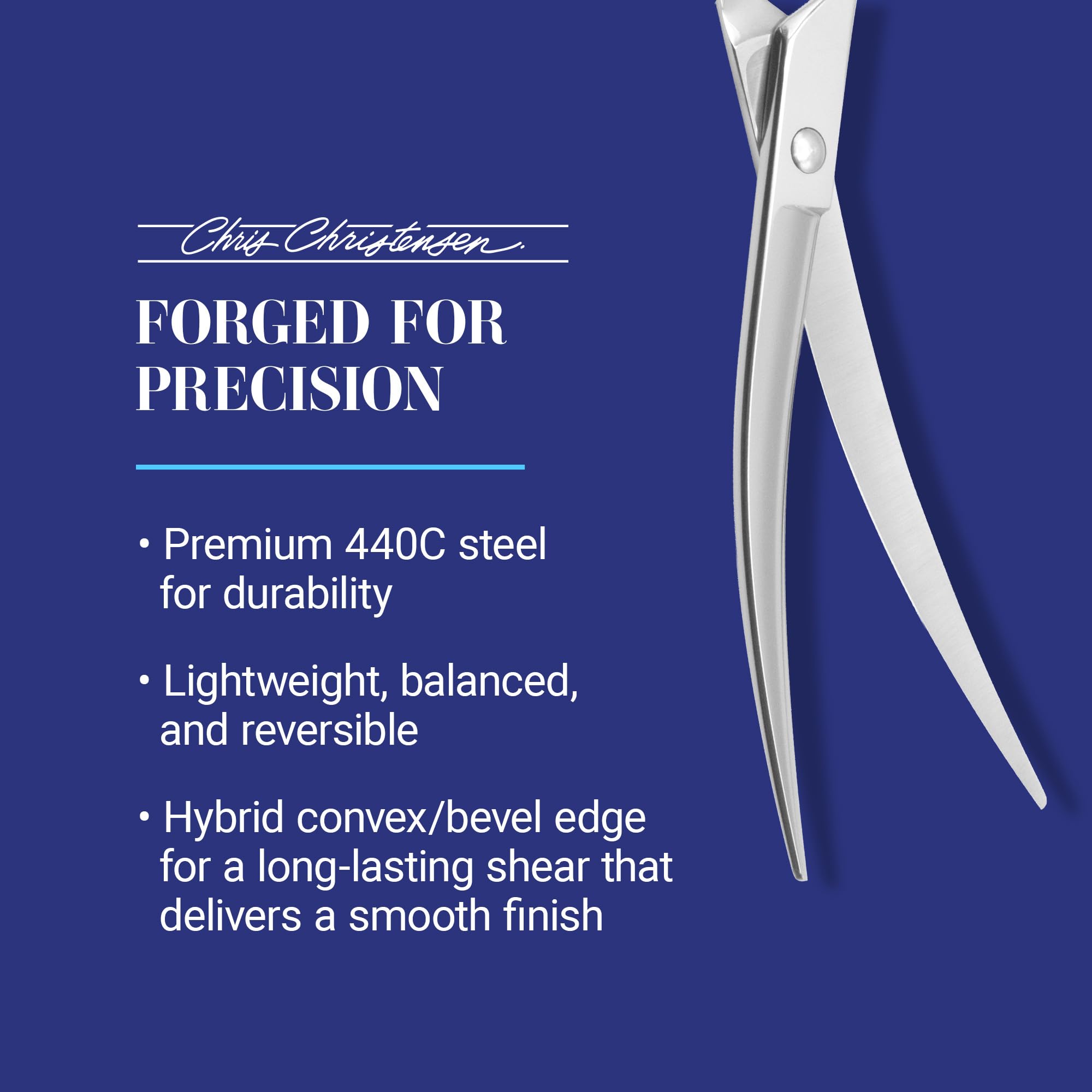 Chris Christensen Classic convex-bevel edge provides smooth final passes and versatility.