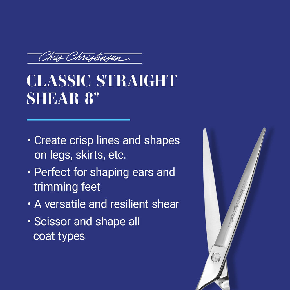 Chris Christensen ergonomic canted holes provide comfortable grip during long grooming sessions