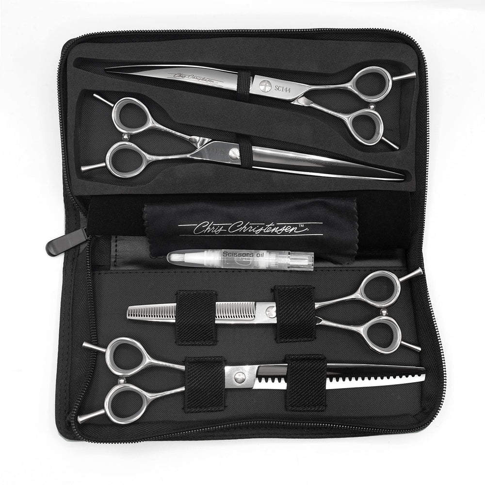 Chris Christensen Classic Series straight shear in case delivers precise grooming for professional results
