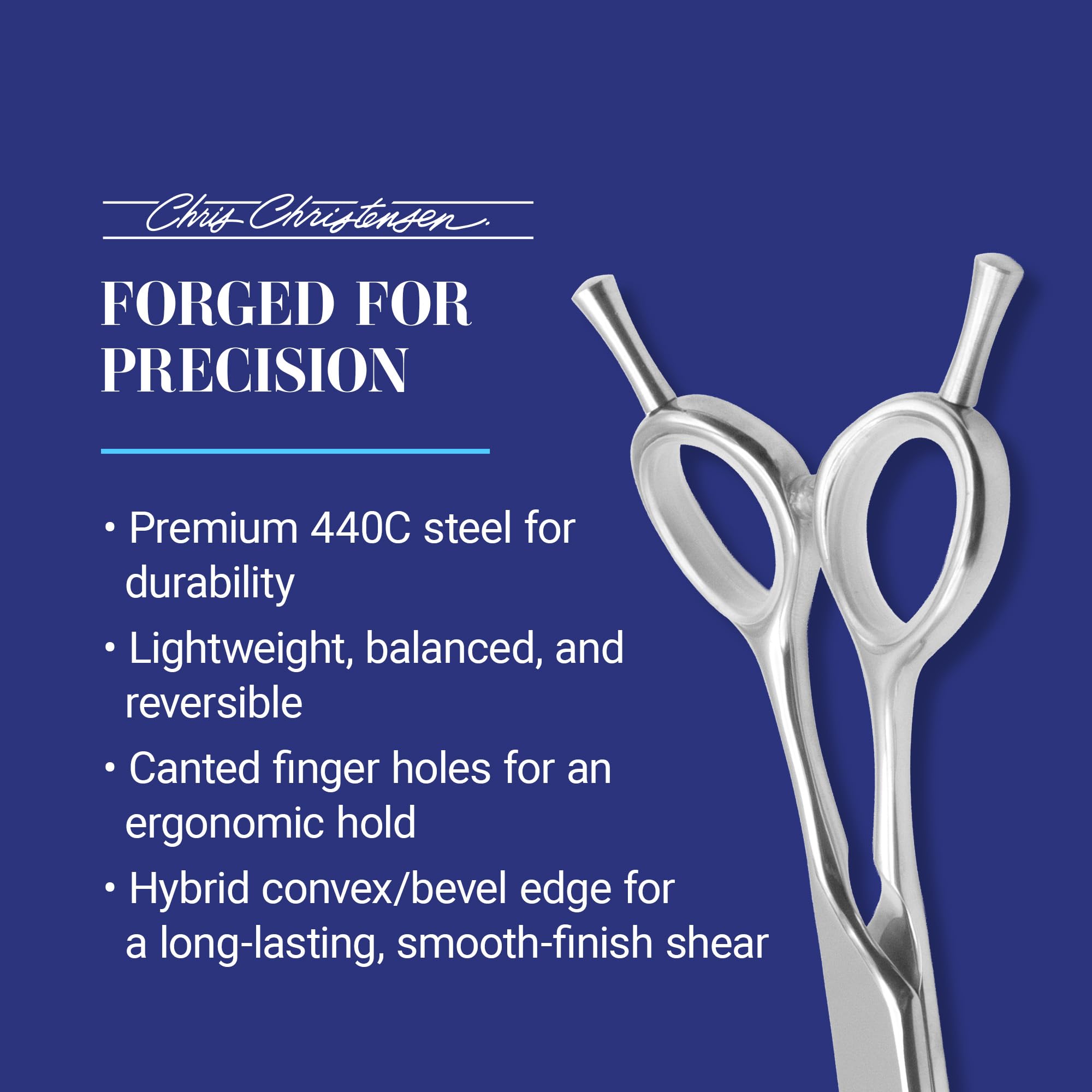 Chris Christensen straight-shear closeup demonstrates versatility for crisp lines