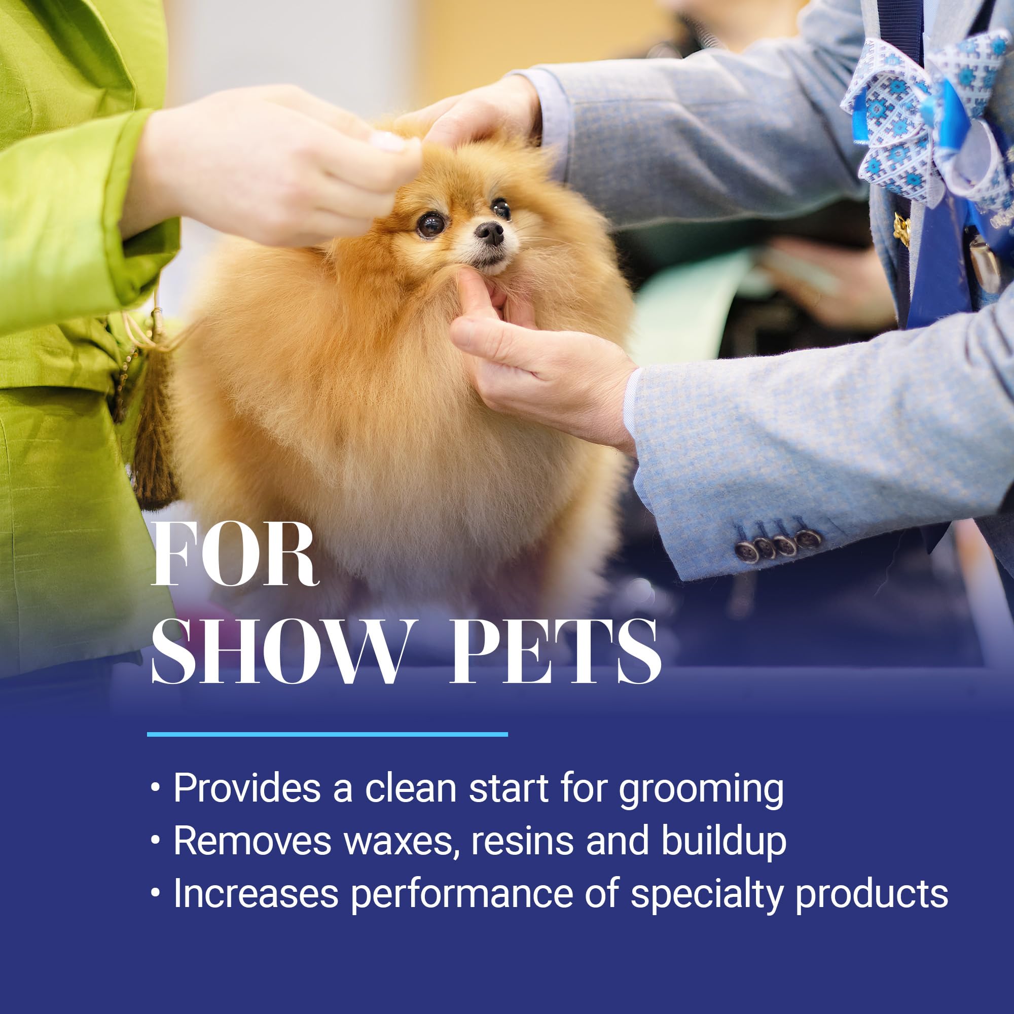 Dirty fur before wash addressed by Clean Start clarifying shampoo showing buildup removal