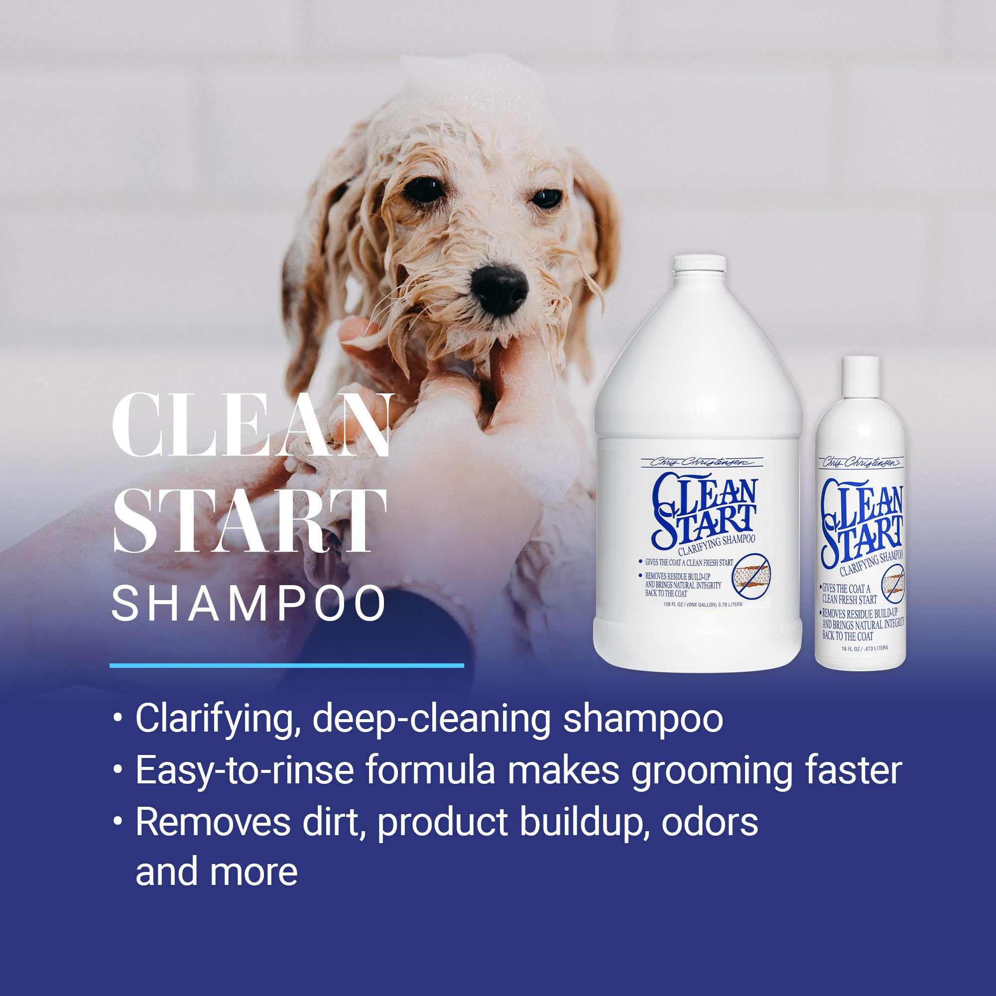 Lush foam from Chris Christensen Clean Start demonstrates thorough cleansing and buildup removal