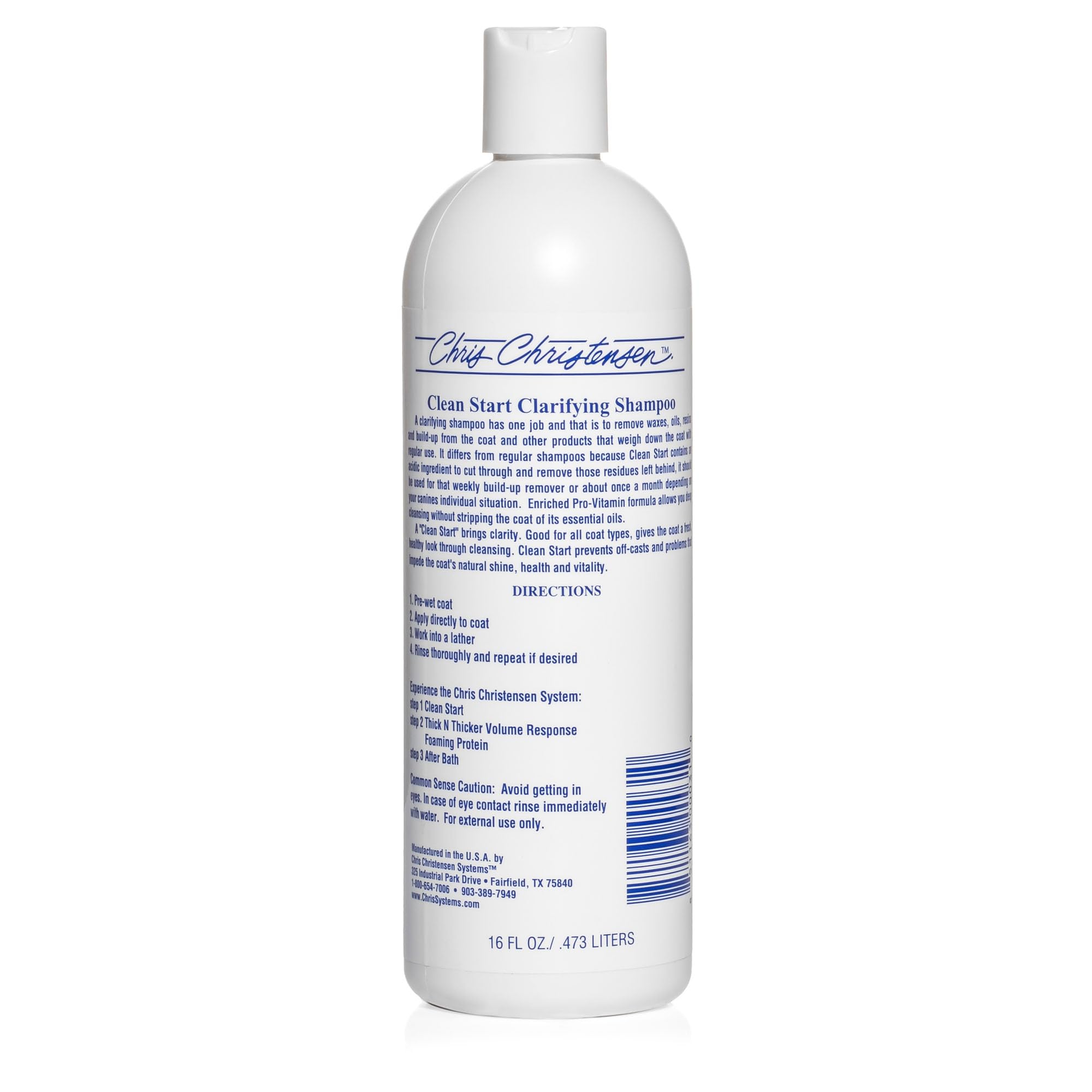 Label close-up on Clean Start bottle notes Made in the USA and product benefits