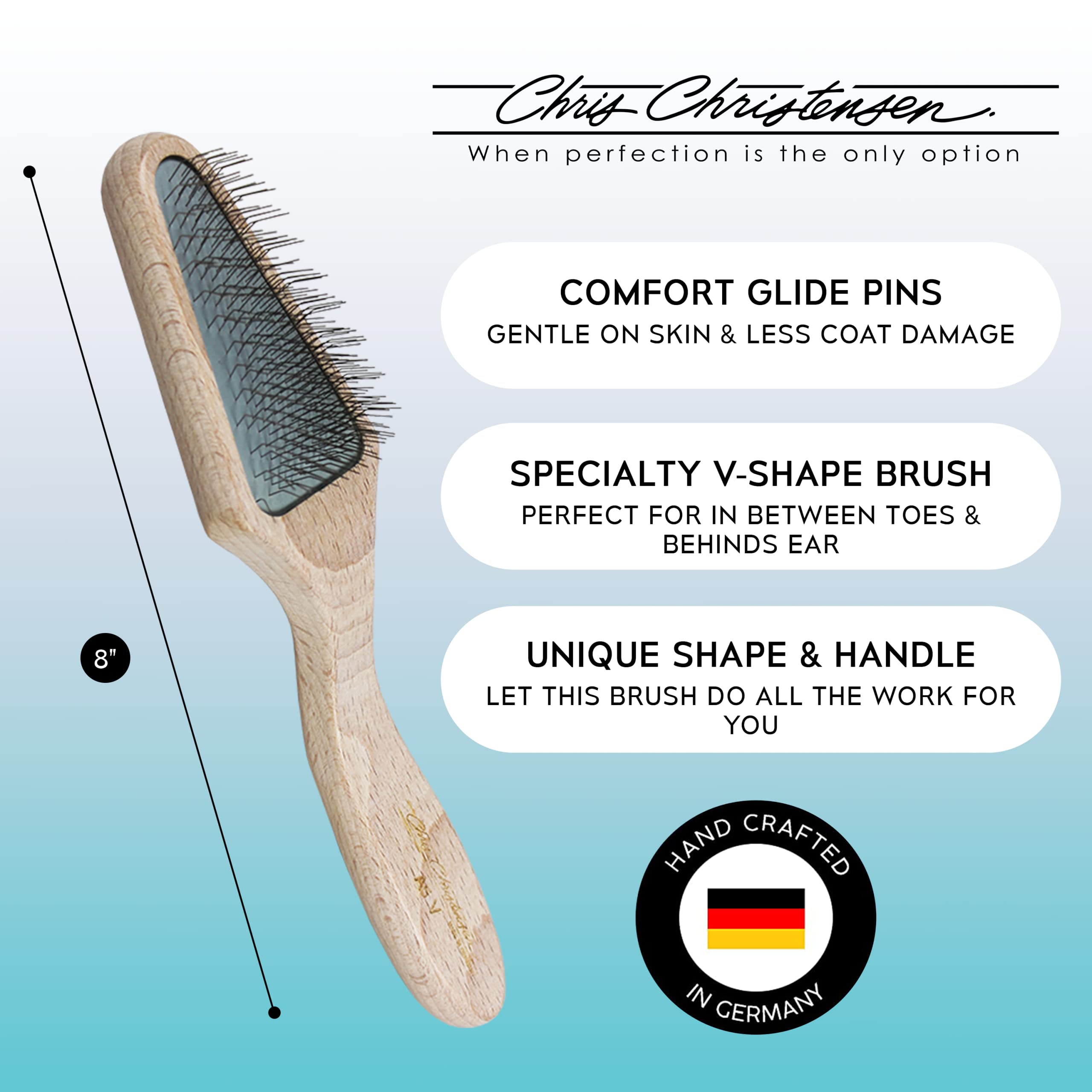 Chris Christensen Mark V slicker ergonomic beech wood handle for comfortable grooming
