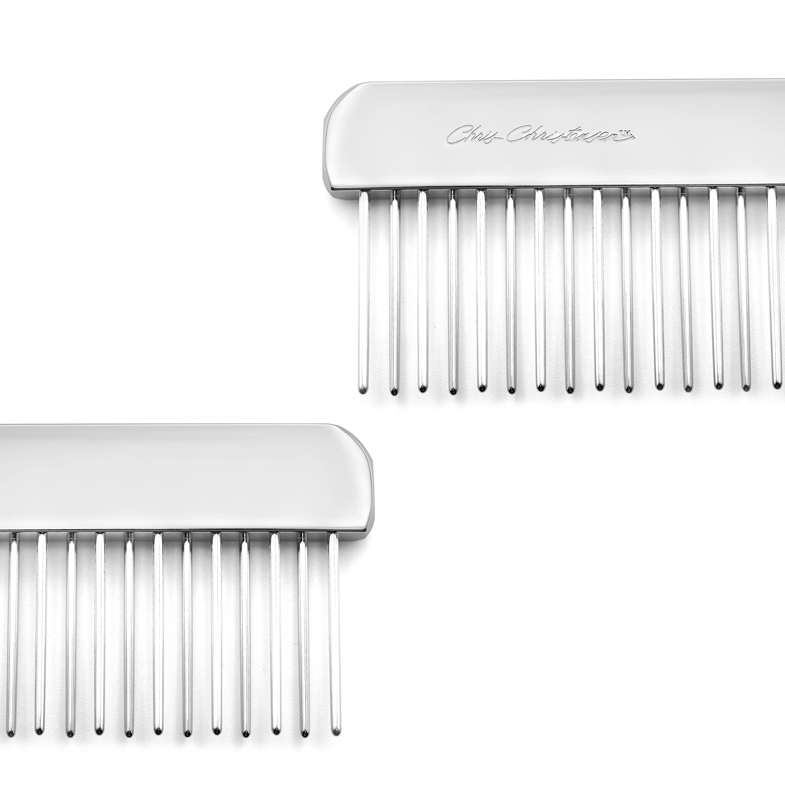 Chris Christensen NTS Staggered Buttercomb 6in teeth detail for snag-free detangling