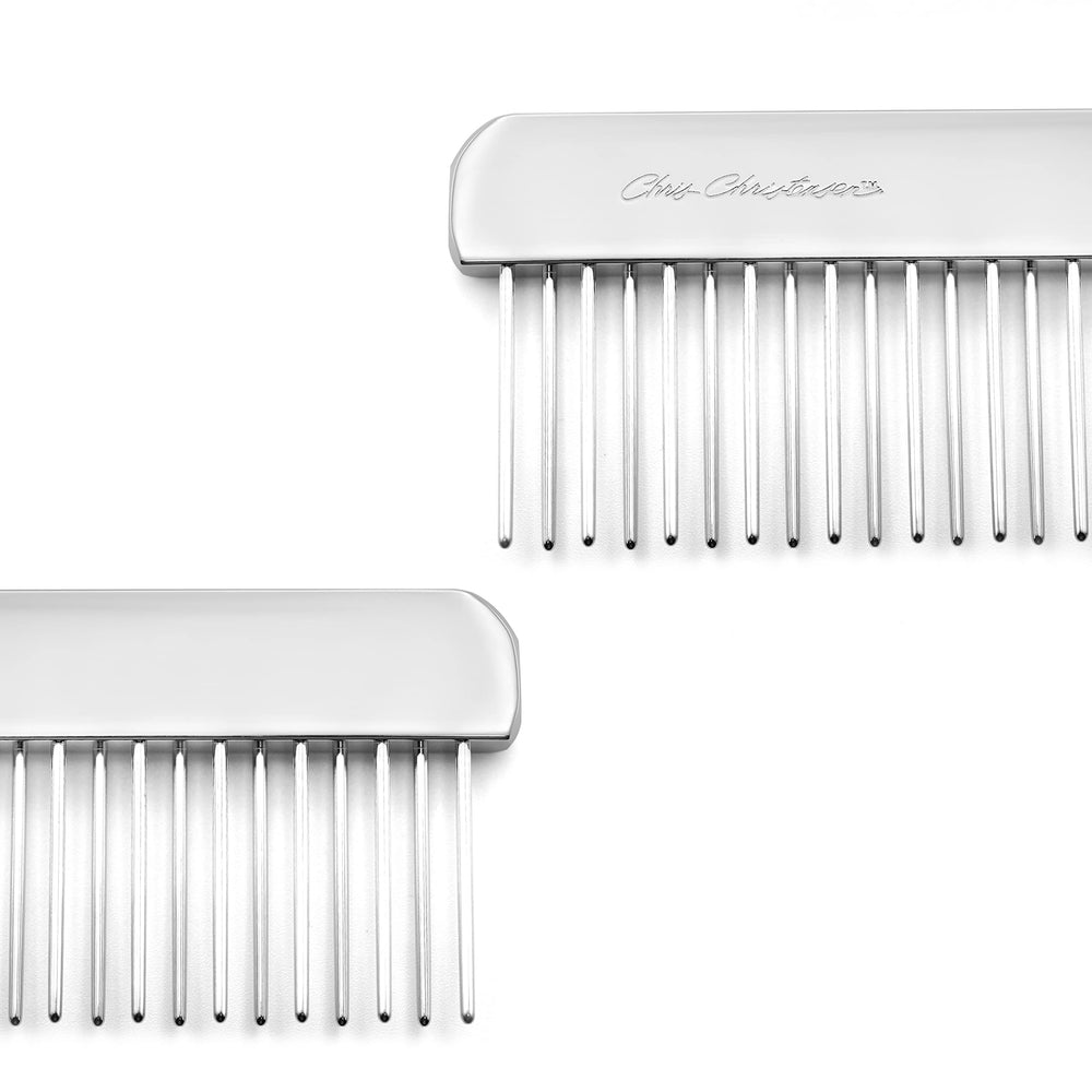 Chris Christensen NTS Staggered Buttercomb 6in teeth detail for snag-free detangling