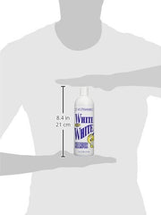 Chris Christensen White on White shampoo coat-brightening close-up, enhancing white and dark colors.