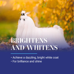 Chris Christensen White on White shampoo puppy-use, gentle formula suitable from 8 weeks.