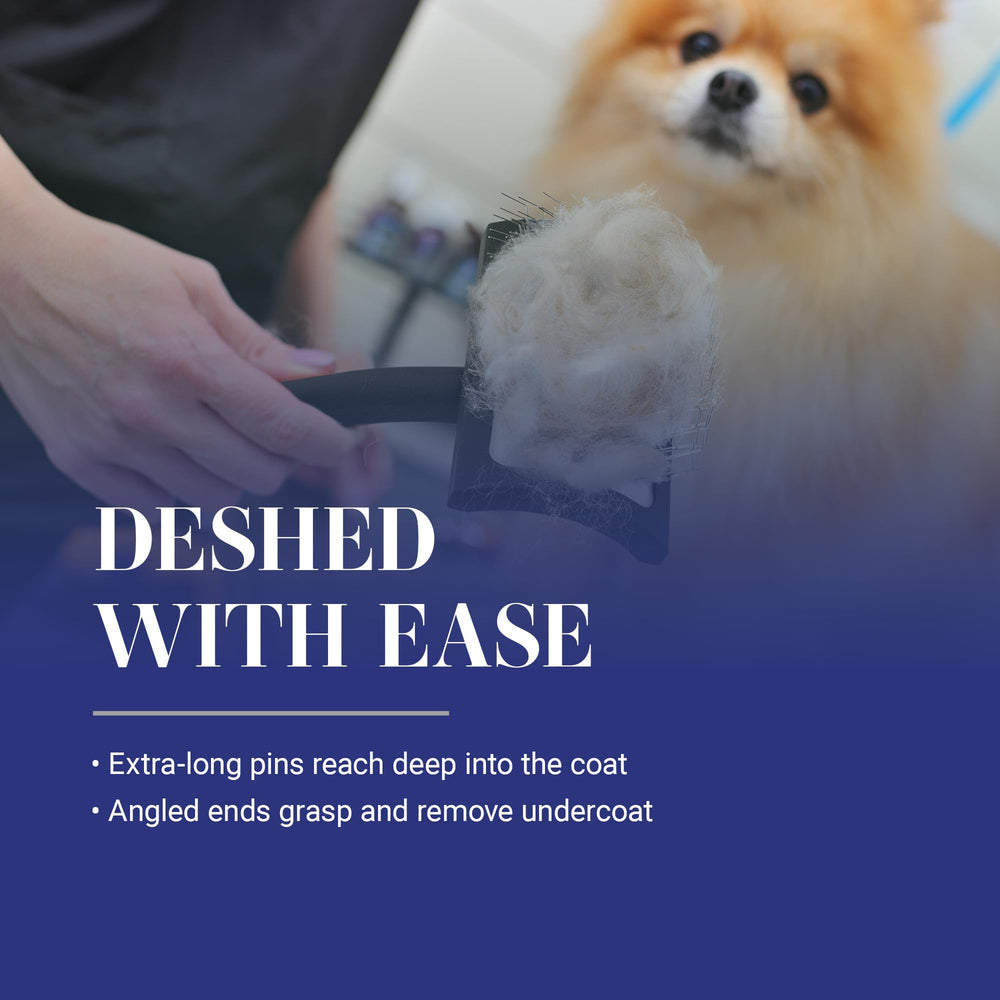 Chris Christensen Baby K Slicker Brush dematting action reduces knots with less effort.