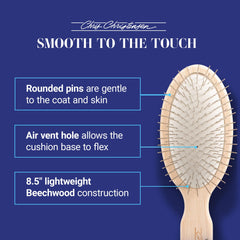Chris Christensen Beechwood body offers lightweight ergonomic grip for comfortable daily brushing.