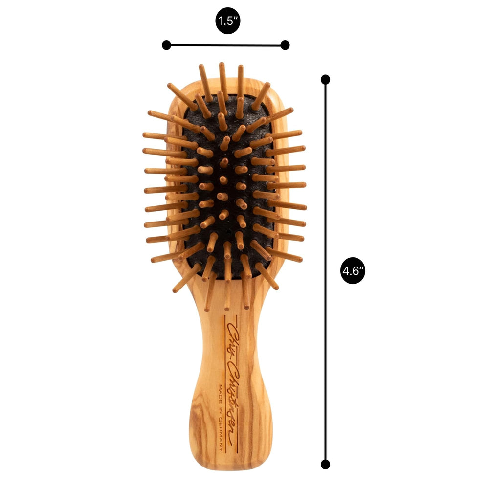 Chris Christensen Real Wood Pins close-up showing natural materials for smoother brushing.