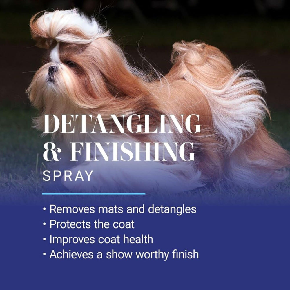 Ice on Ice mist application delivers fast detangling and coat protection.