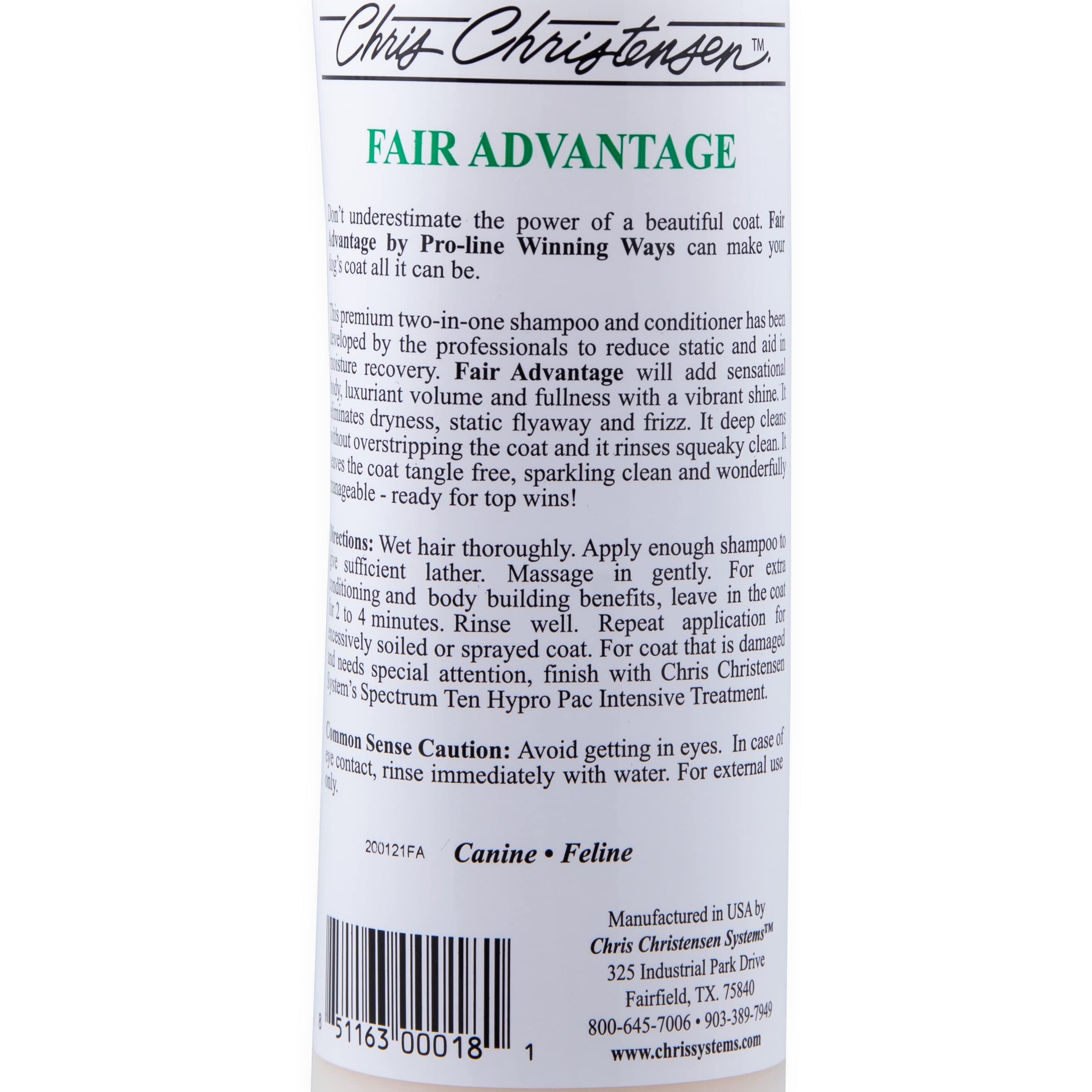 Chris Christensen Pro-line Fair Advantage delivers shiny, healthy-looking hair after wash.