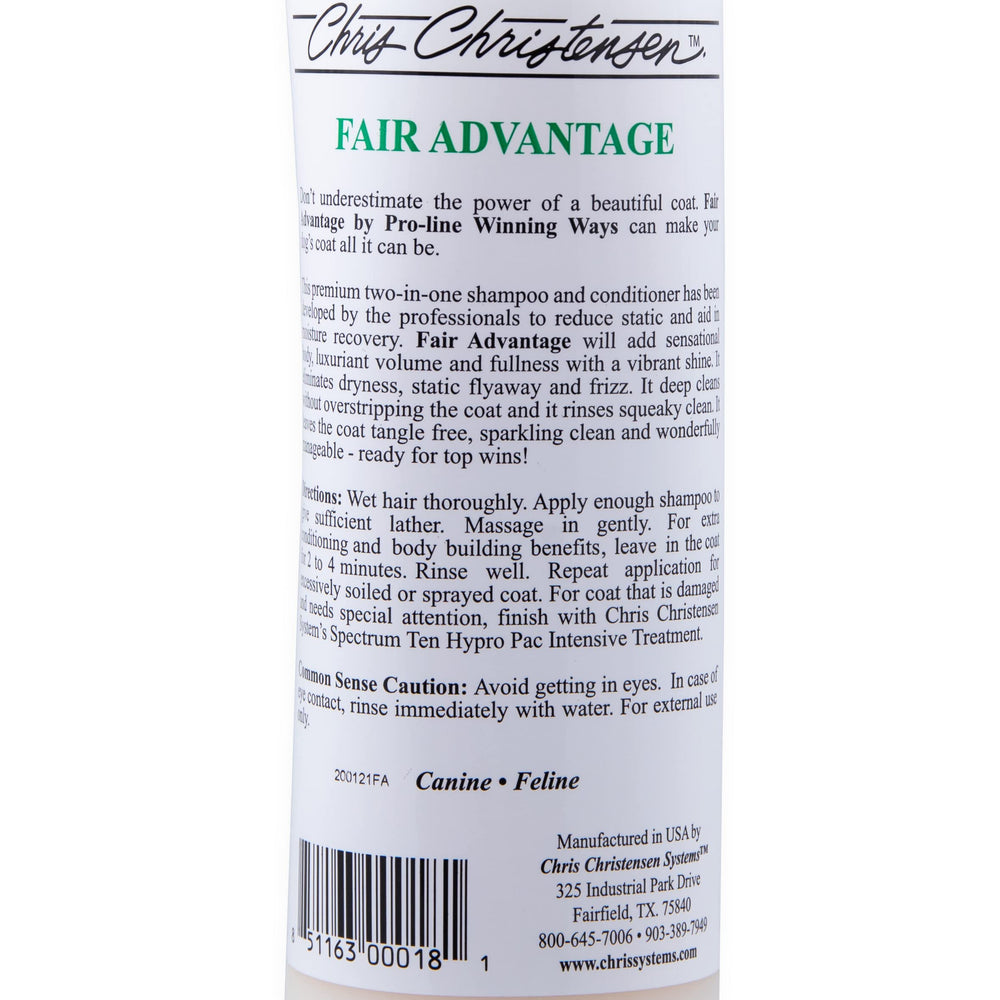 Chris Christensen Pro-line Fair Advantage delivers shiny, healthy-looking hair after wash.
