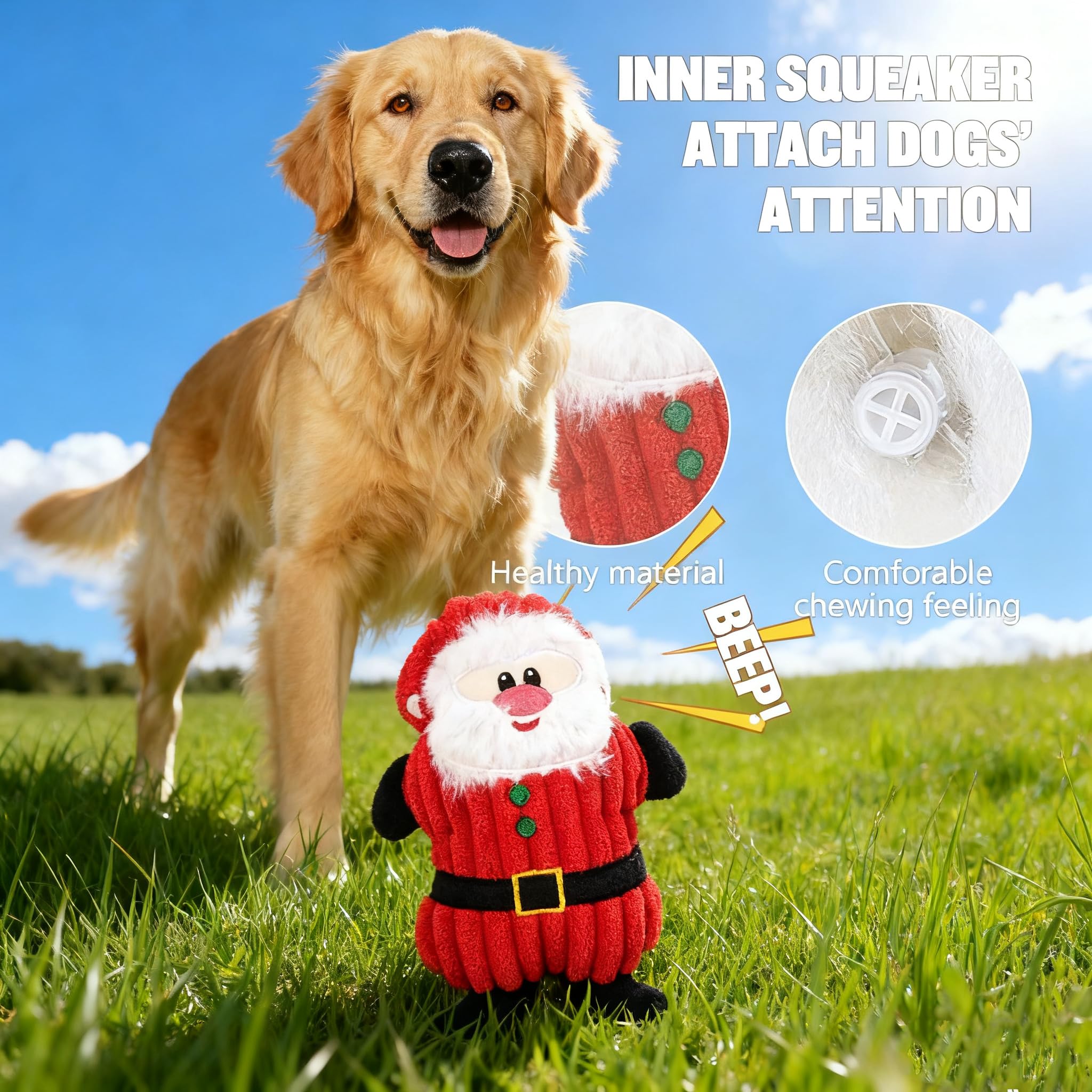 Christmas Dog Toy Set heavy-chewer rope-play close-up emphasizes durable construction for strong jaws
