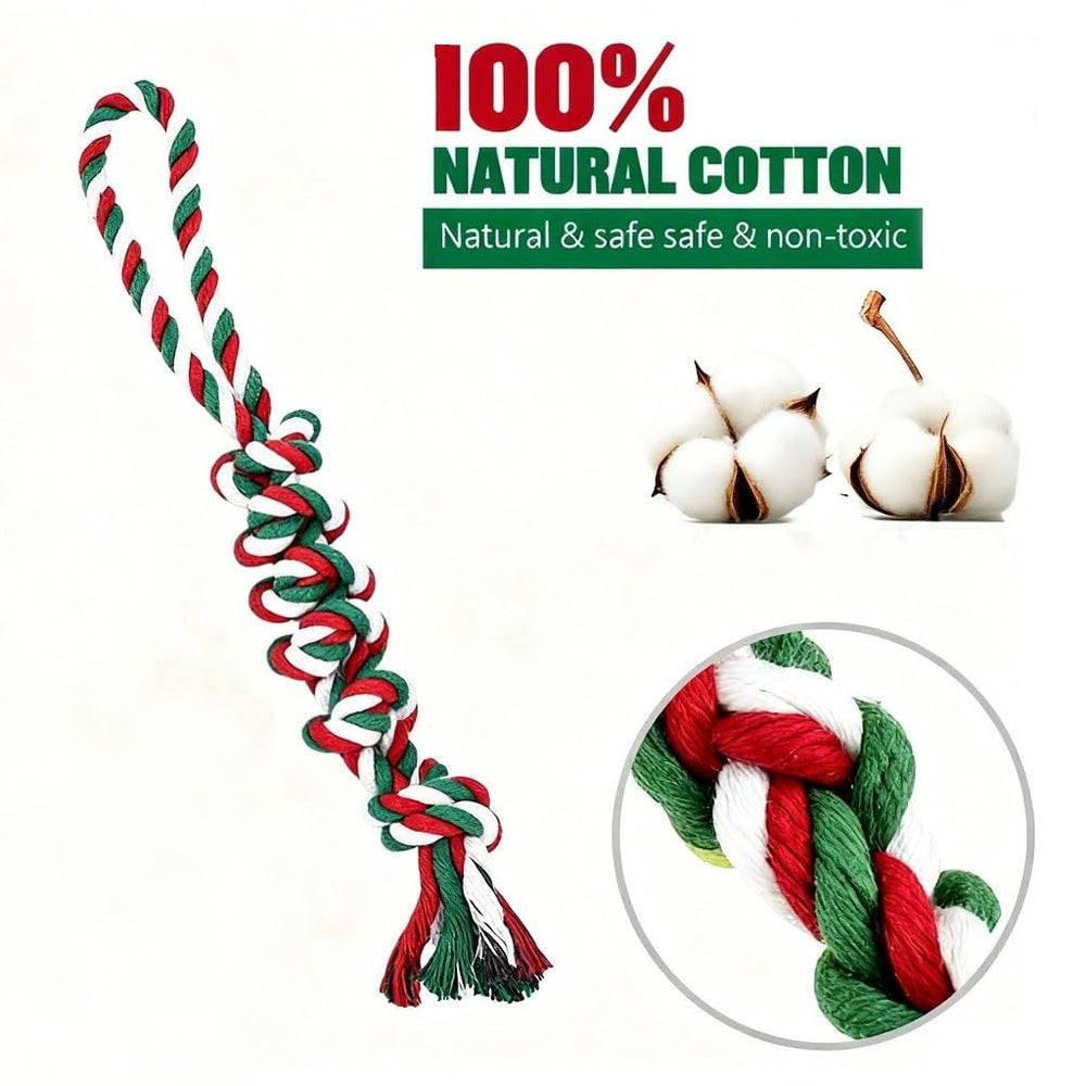 Christmas Dog Toy Set squeaky Santa plush close-up adds interactive play and boredom relief
