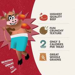 CHRONOS Crunchy Os bacon treats, savory snack for rewarding good behavior.