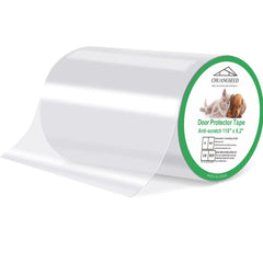 CHUANGSEED door protector 118x8 clear shields doors from paw scratches and paint damage.