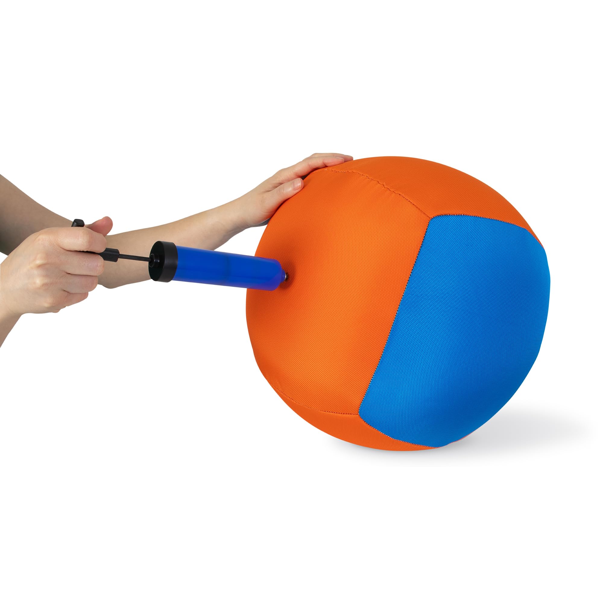 Chuckit! Big Air Ball with inflation pump included for quick setup.