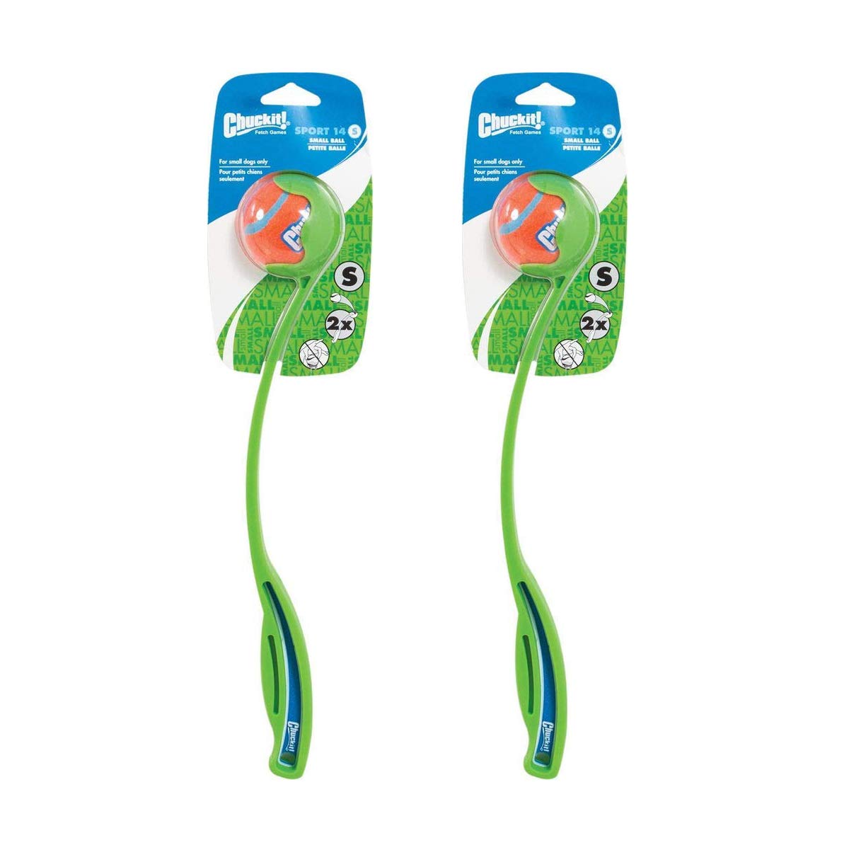 Chuckit! Dog Ball Launcher Sport 14S 2-pack in full view for easy outdoor fetch.