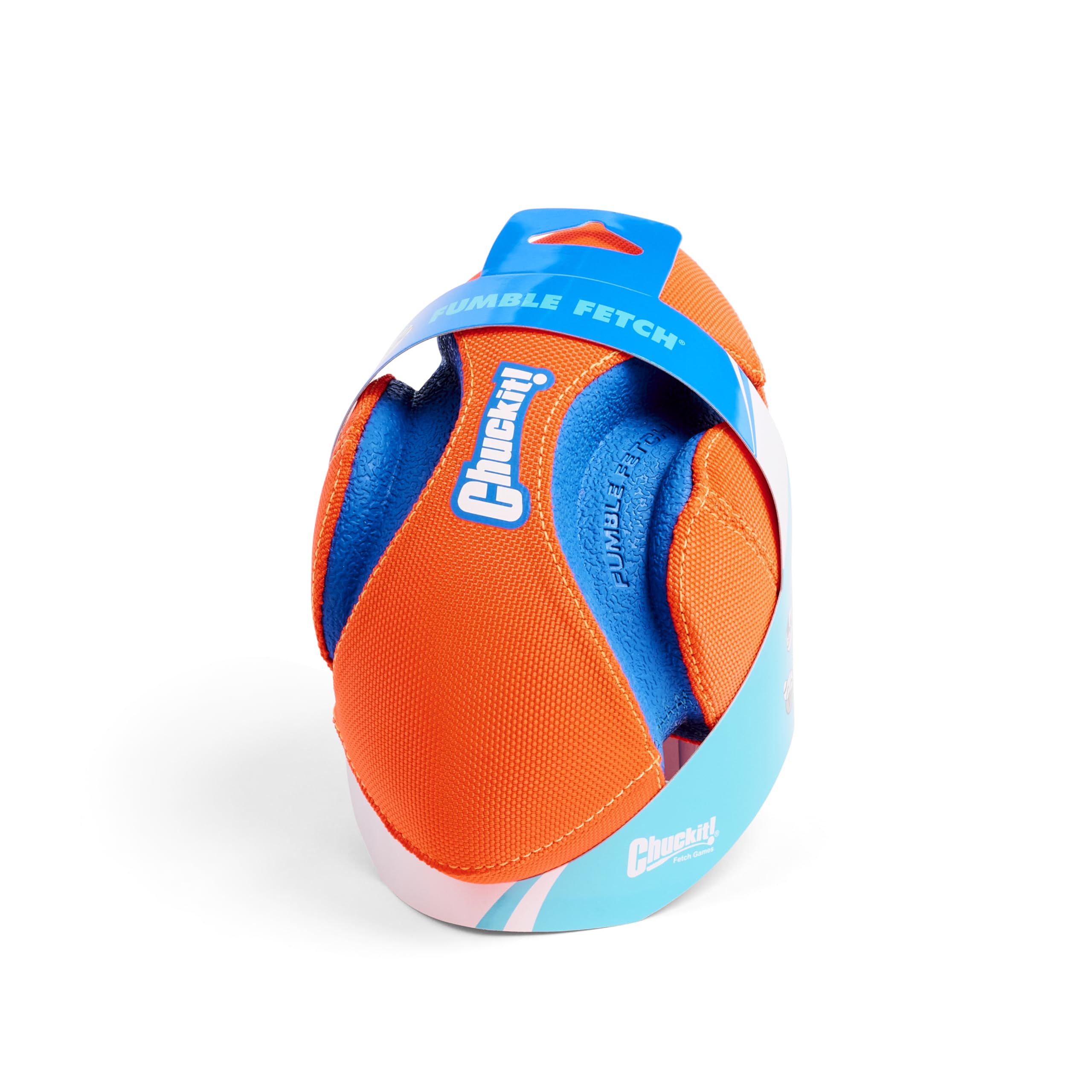 Chuckit! Fumble Fetch durable rubber stands up to outdoor play.