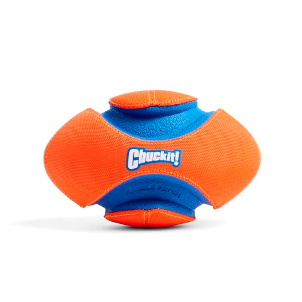 Chuckit! Fumble Fetch small football with easy-grip grooves for quick, confident pickups.