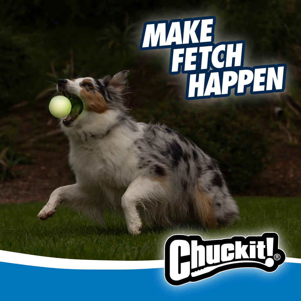 Chuckit! Glow in the Dark Bouncy Ball texture-grip highlights easy grabbing for enthusiastic play.