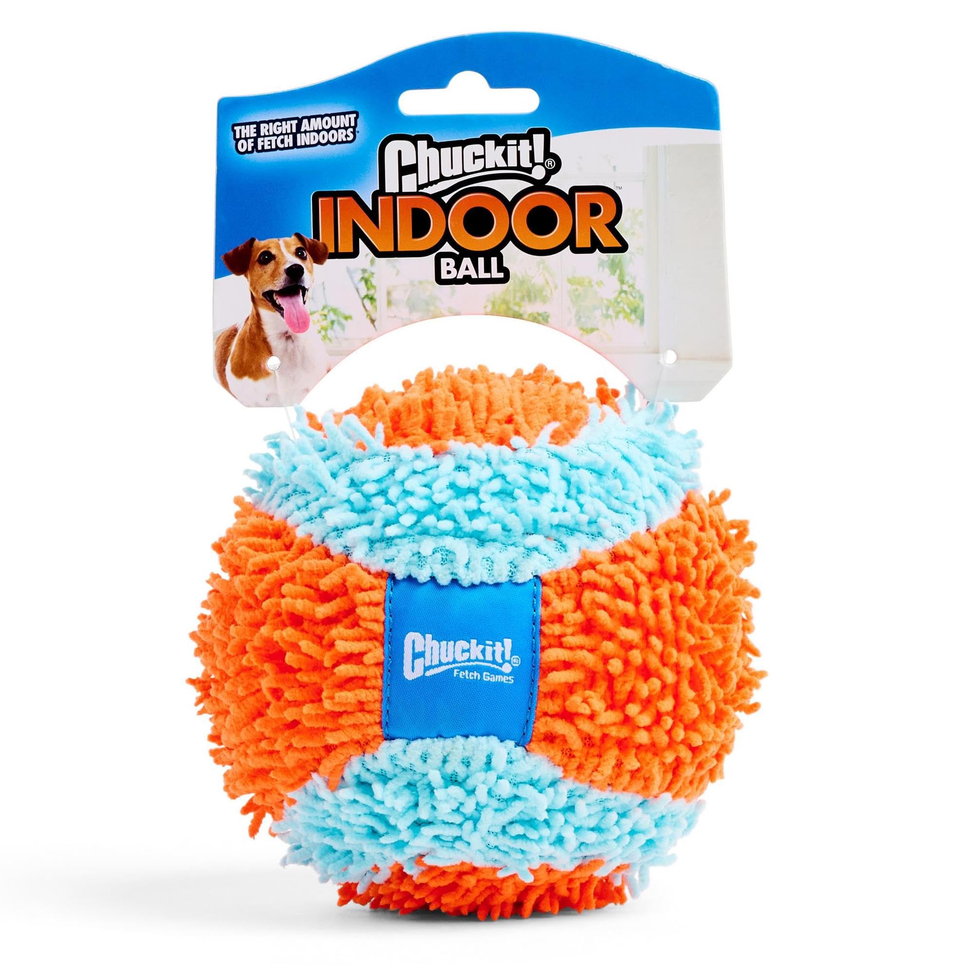 Chuckit! Indoor Fetch Ball chenille fabric closeup highlighting soft surface