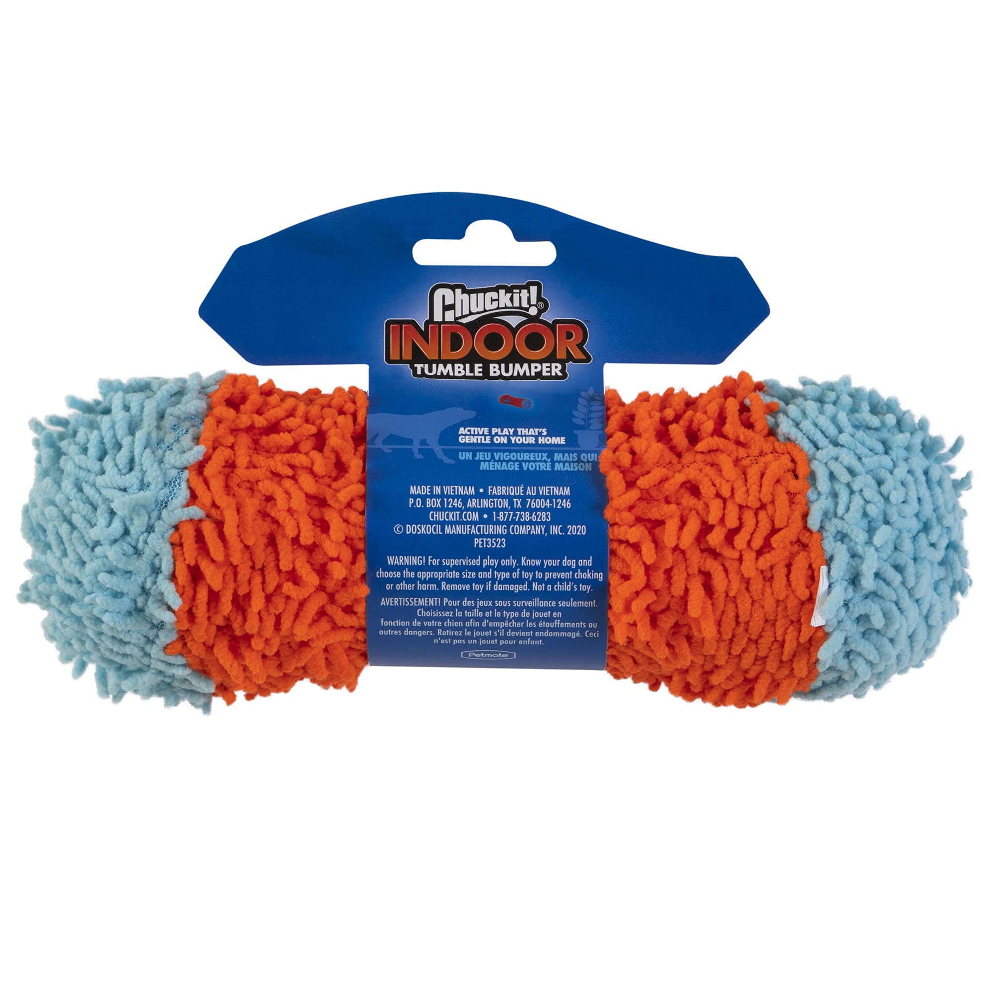 Chuckit! Tumble Bumper con chenille suave para morder con comodidad.