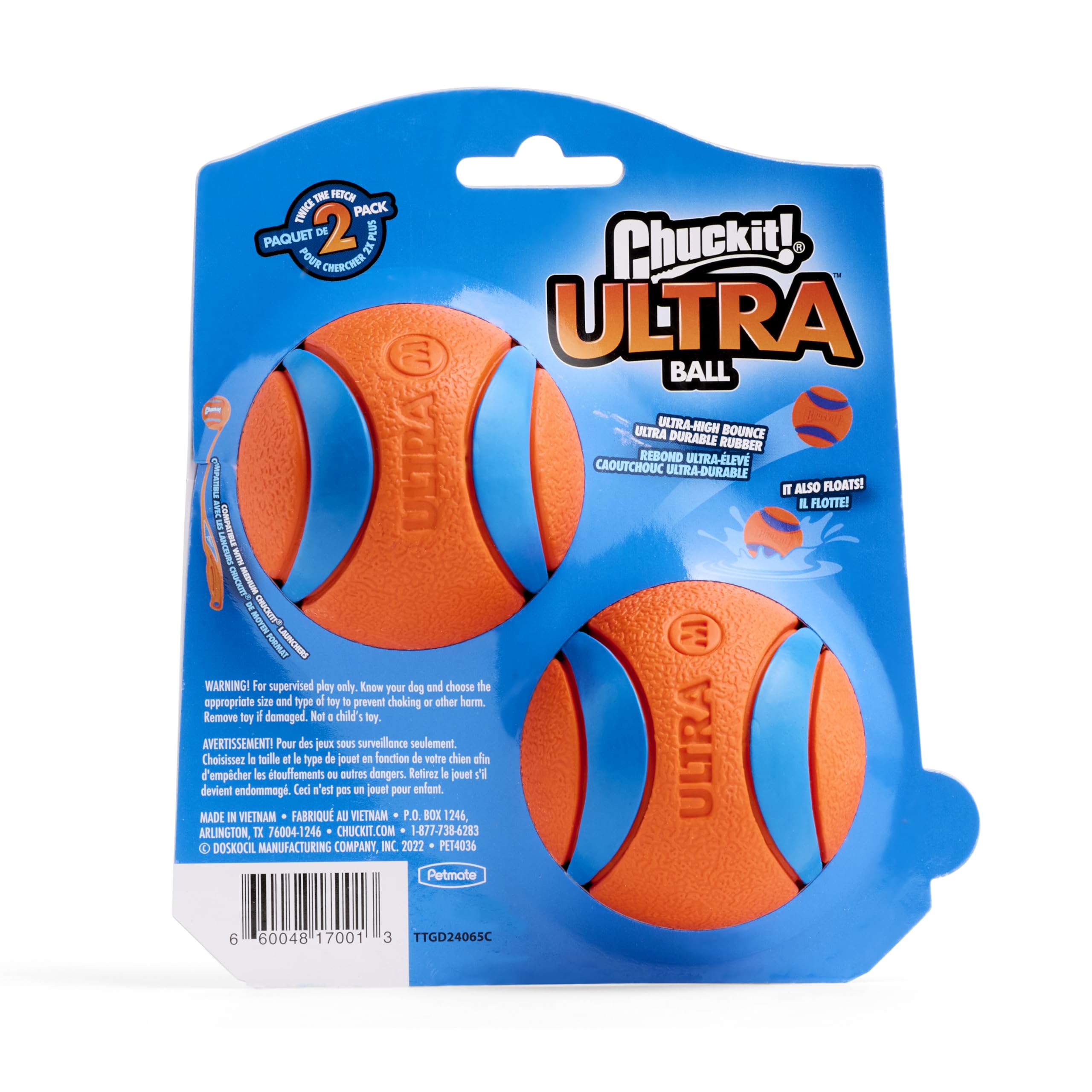 Chuckit! Ultra Ball pack of 2 keeps extra toys ready for outdoor sessions.