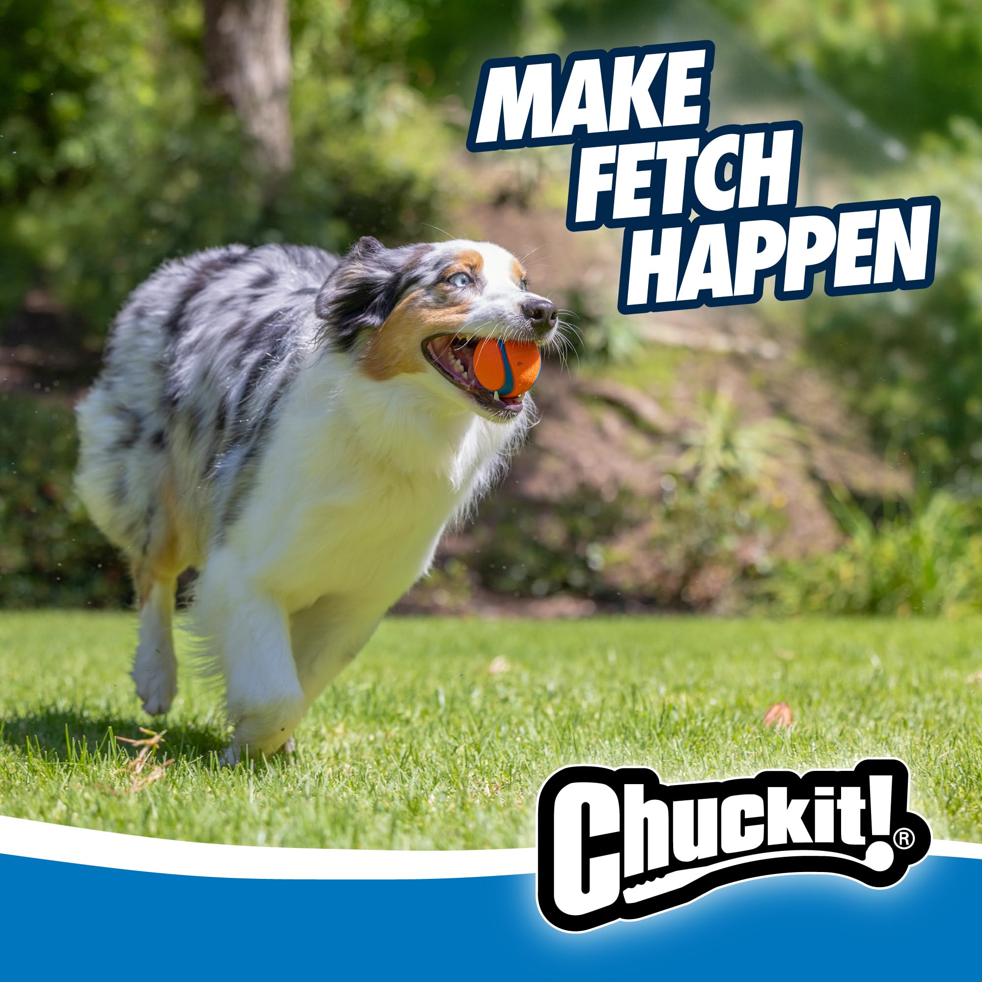Chuckit! Ultra Ball textured surface aids grip during fast retrieves.
