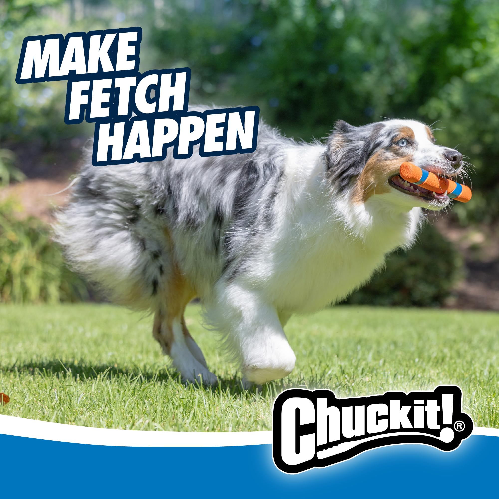 Chuckit! Ultra Fetch Stick bright colors enhance visibility during play.
