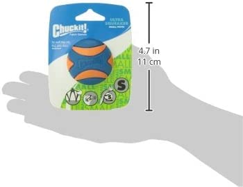 Chuckit! Ultra Squeaker Ball detail highlights squeaker design.